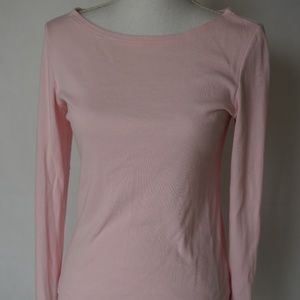 BANANA REPUBLIC LIGHT PINK  SOLID BASIC LONG SLEEV